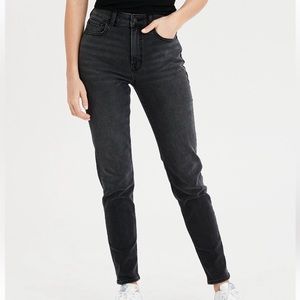 American Eagle Black Stretch Mom Jeans